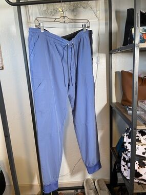 Men's Periwinkle Drawstring Joggers with Elastic Cuffs